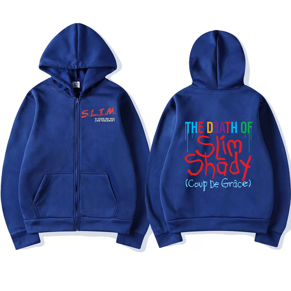 Rapper Eminem The Death of Sli - Mens Fashion Zip Up Hoodies 评论和价格