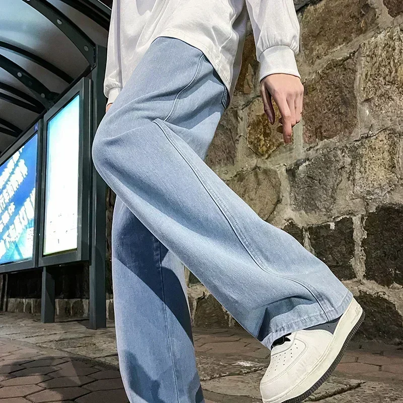 Korean Style Streetwear New Fa - Men'S Fashion Grey Jeans 评论和价格