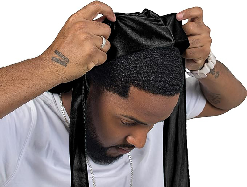3PCS/LOT Long Durag Silk Satin - Men'S Fashion With Hat 评论和价格