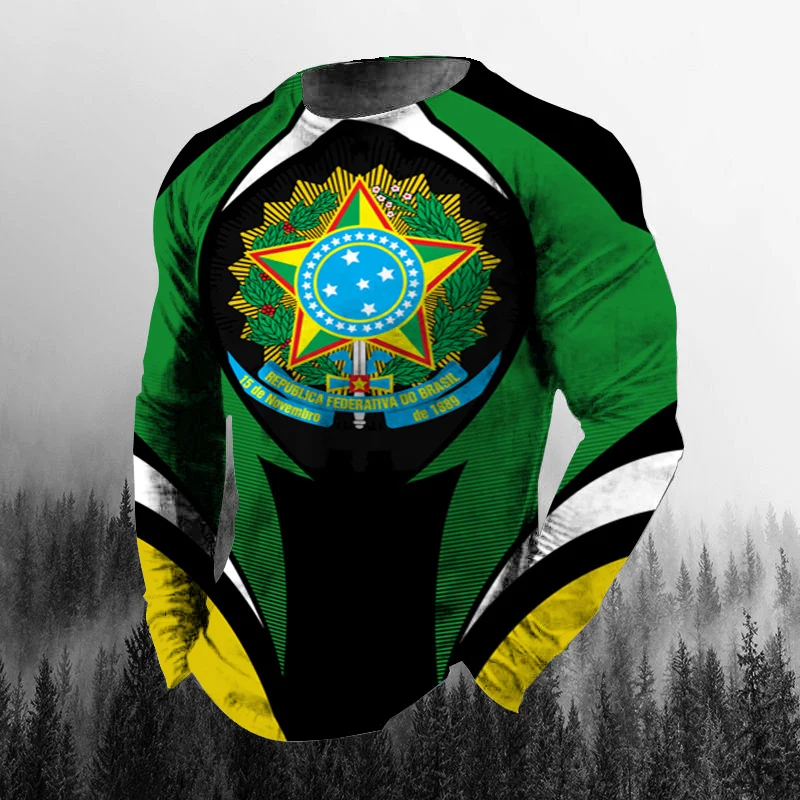 Vintage Brazilian Flag 3D Prin - Mens Fashion Clothes 评论和价格