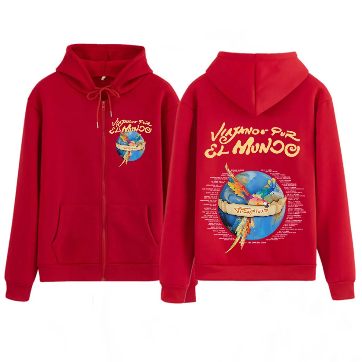 Karol G Viajando Por El Mundo  - Mens Fashion Zip Up Hoodies 评论和价格