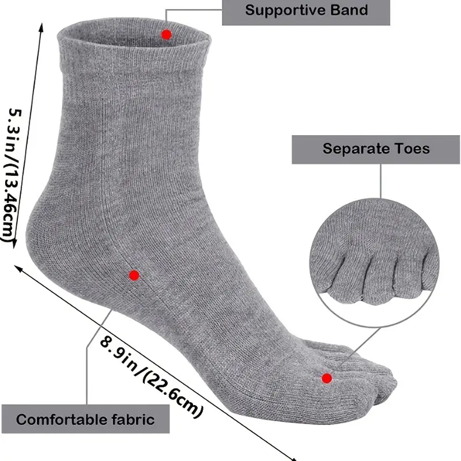 1/5/12 Pairs Unisex Cotton Toe - Socks Ankle Men 评论和价格