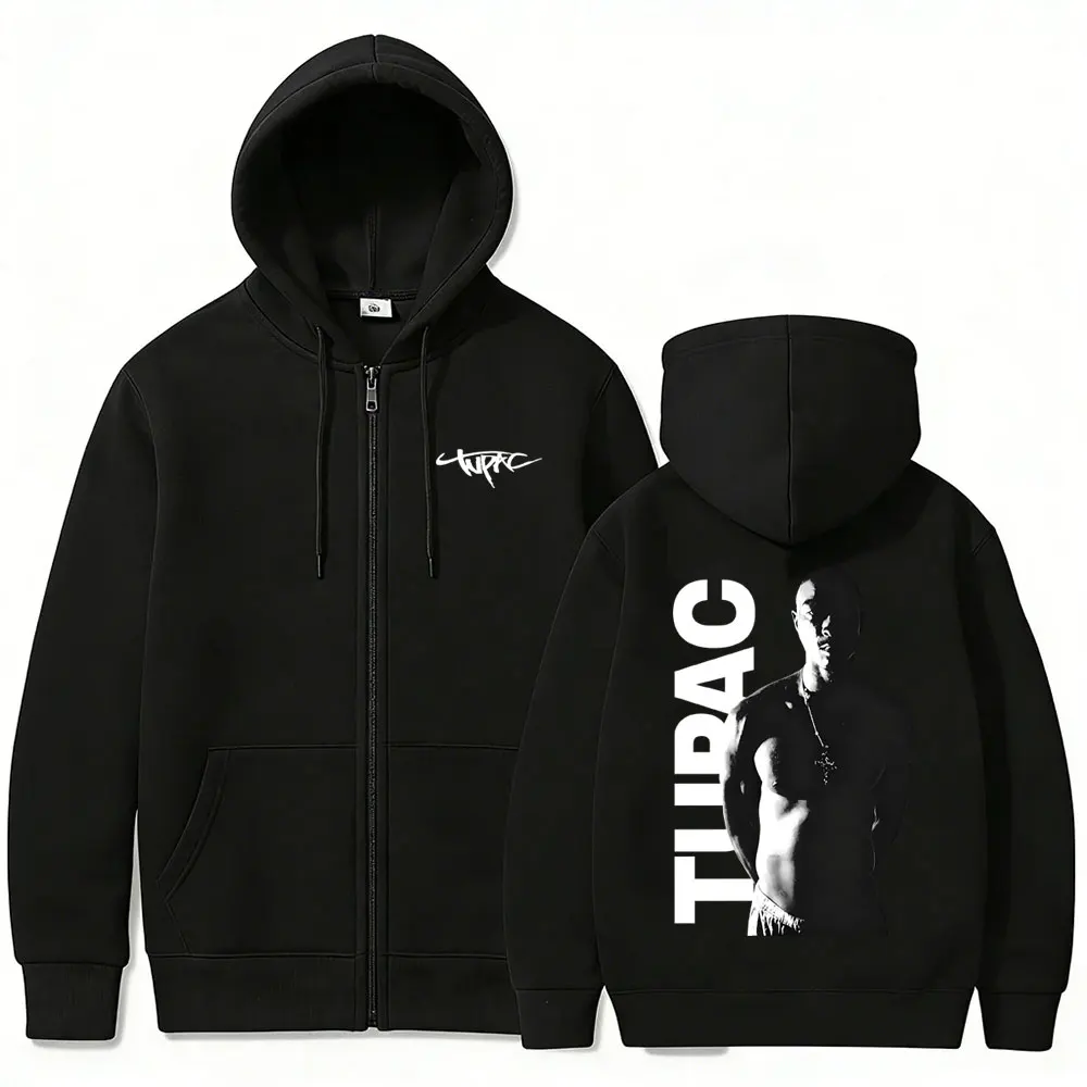 Rapper Tupac 2pac Zipper Hoodi - Mens Fashion Zip Up Hoodies 评论和价格
